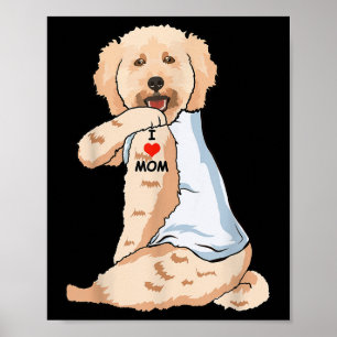 I Love Mum Tattoo Poodle Mum Dog Lover Women Poster