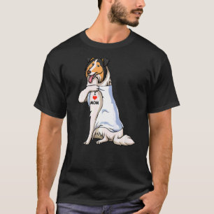 I Love Mum Tattoo Rough Collie Mum Dog Women T-Shirt