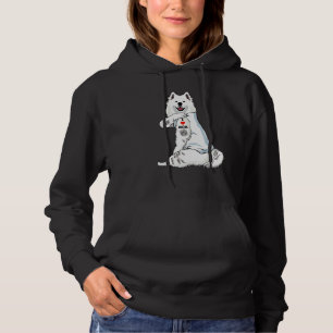 I Love Mum Tattoo Samoyed Mum Dog Women Hoodie