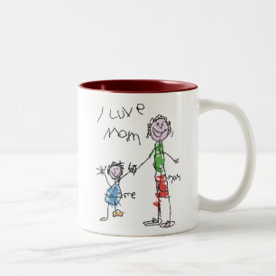 i love mum Two-Tone coffee mug