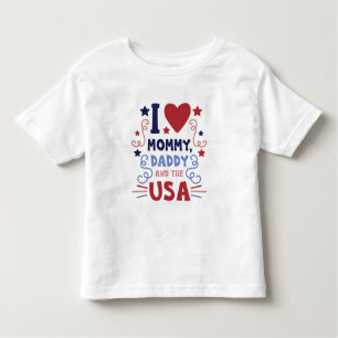 I Love Mummy Daddy And The USA Toddler T-Shirt