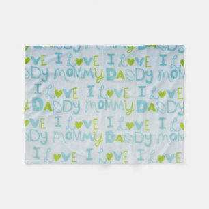 I love Mummy, I love Daddy Fleece Blanket