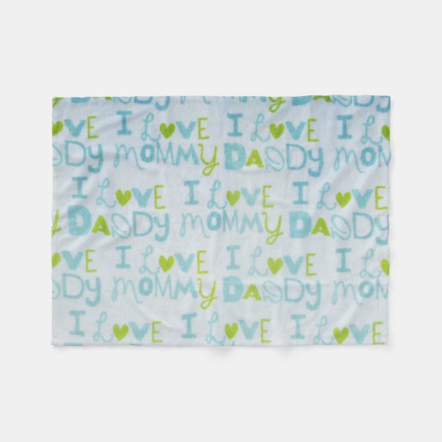 I love Mummy, I love Daddy Fleece Blanket (Front (Horizontal))
