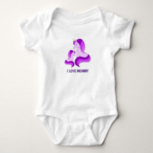 I Love Mummy! Unicorn Mum and Her Baby Bodysuit