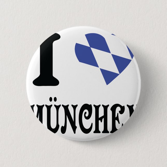 I love München icon 6 Cm Round Badge (Front)