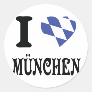 I love München icon Classic Round Sticker