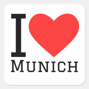 I love munich square sticker