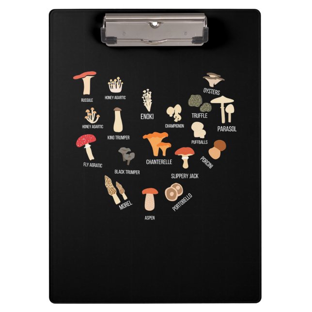 I Love Mushrooms Clipboard (Front)
