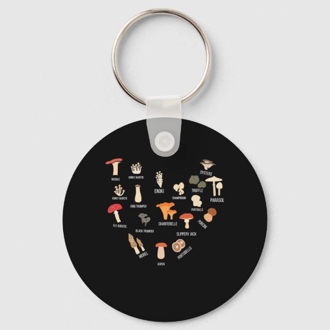 I Love Mushrooms Key Ring (Front)