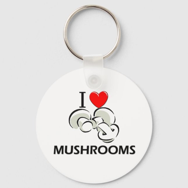 I Love Mushrooms Key Ring (Front)