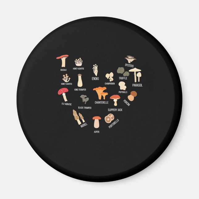 I Love Mushrooms Magnet (Front)