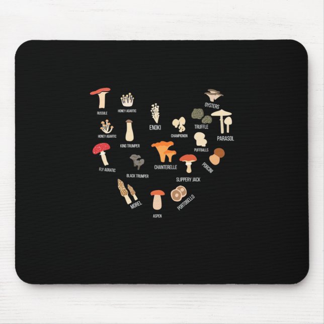 I Love Mushrooms Mouse Pad (Front)