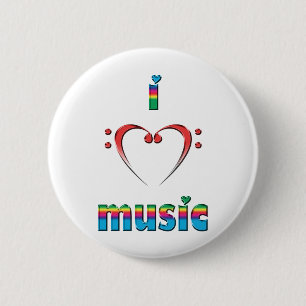 I Love Music 6 Cm Round Badge
