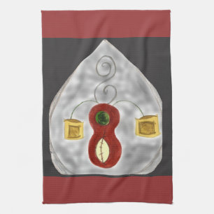 I Love Music Abstract Instruments Kitchen Towel