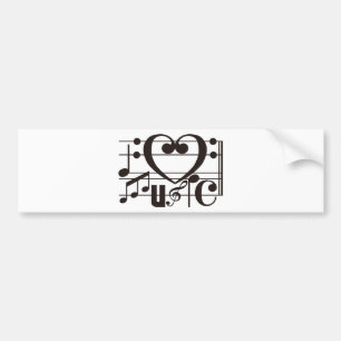 I LOVE MUSIC BUMPER STICKER
