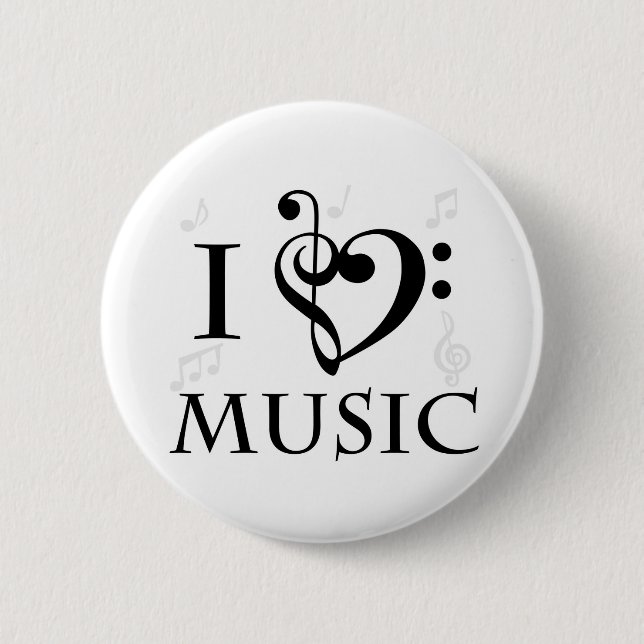 I Love Music Button (Front)