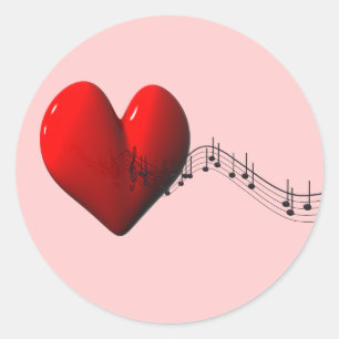 I love music classic round sticker