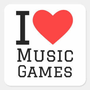 I love music games  square sticker