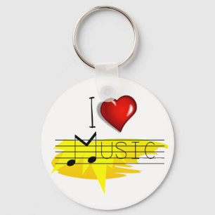 I Love music Key Ring