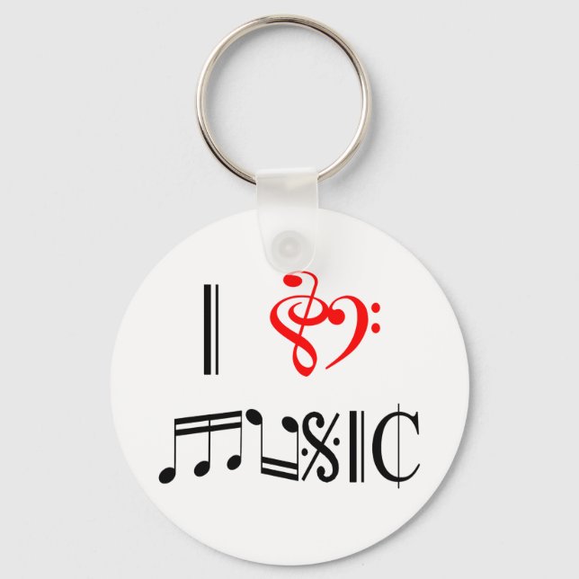 I Love Music Key Ring (Front)
