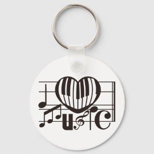 I LOVE MUSIC KEY RING