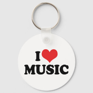 I Love Music Keychain