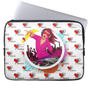 I Love Music Laptop Sleeve