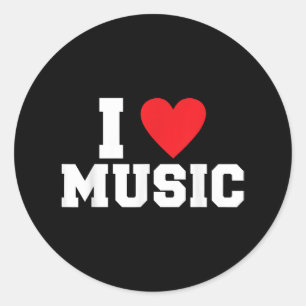 I love Music Lover Classic Round Sticker