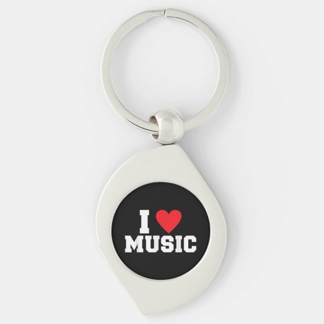 I love Music Lover Key Ring (Front)