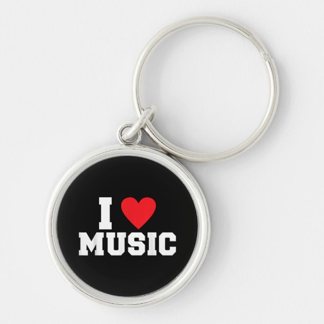 I love Music Lover Key Ring (Front)