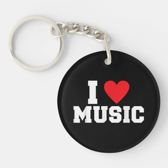 I love Music Lover Key Ring (Front)