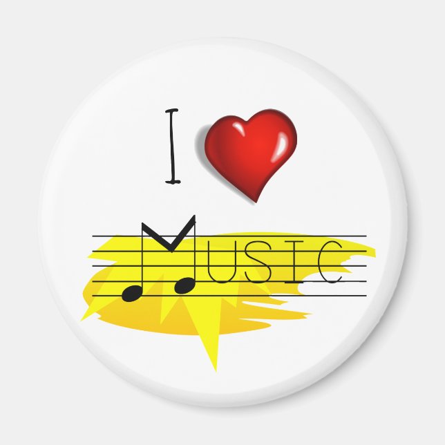 I Love music Magnet (Front)