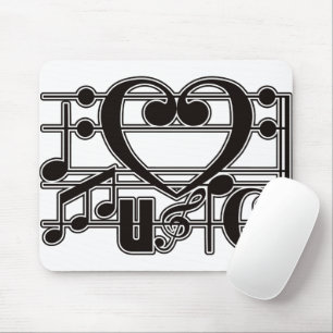 I LOVE MUSIC MOUSE PAD