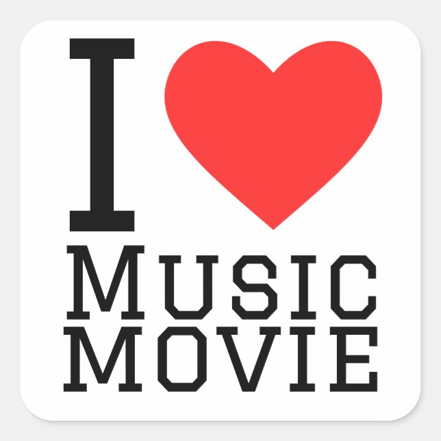 I love music movie  square sticker (Front)