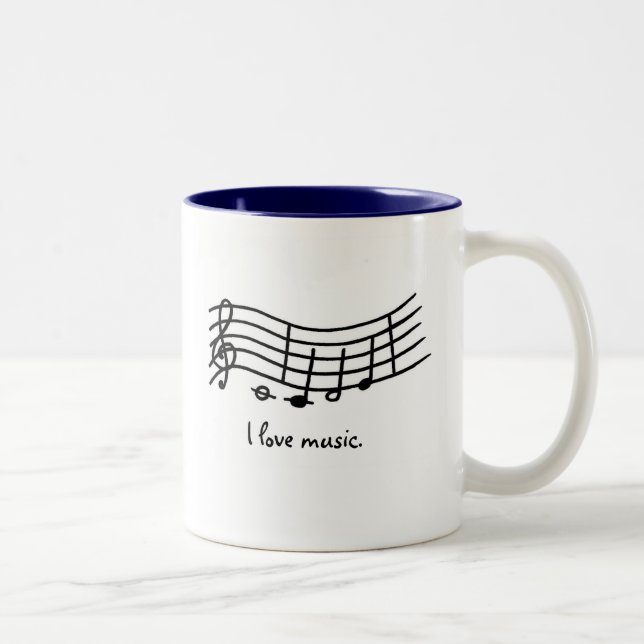 I love music, notes on wavy scale mugs (Right)