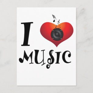 I Love Music Postcard