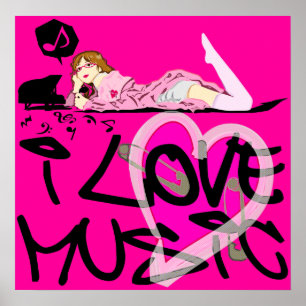 I LOVE MUSIC POSTER