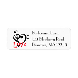 I Love Music Return Address Label