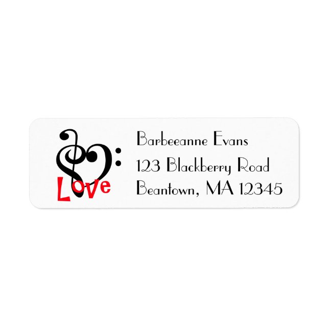 I Love Music Return Address Label (Front)