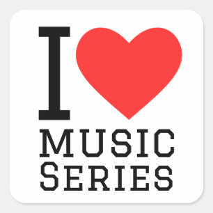 I love music series square sticker