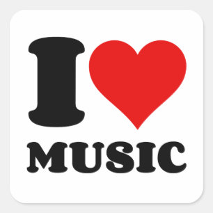 I love Music Square Sticker