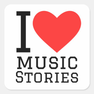 I love music stories square sticker