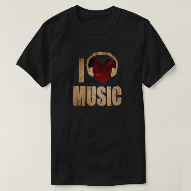 I Love Music T-Shirt (Design Front)