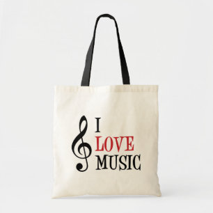 I Love Music Tote Bag