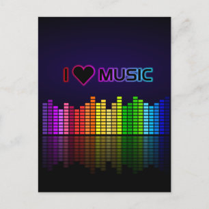 I Love Music with Equilizer Postcard