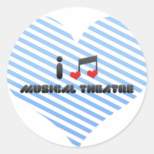 I Love Musical Theatre Classic Round Sticker