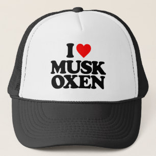 I LOVE MUSK OXEN TRUCKER HAT