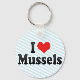 I Love Mussels Key Ring