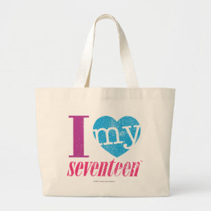 I Love My 17 Aqua Large Tote Bag