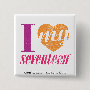 I Love My 17 Orange 15 Cm Square Badge